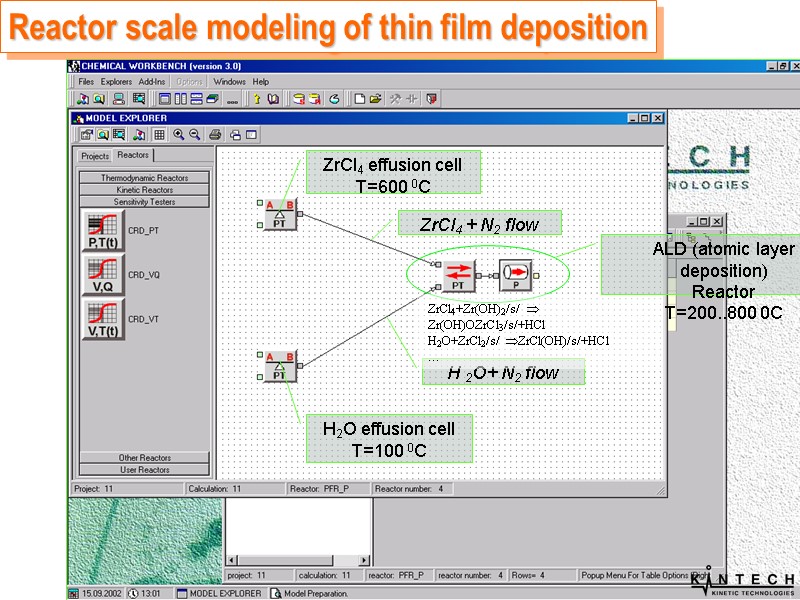 Reactor scale modeling of thin film deposition